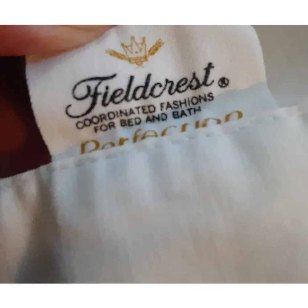 Vintage Field Crest Full Flat Sheet Goldenseal & White Grandma's House